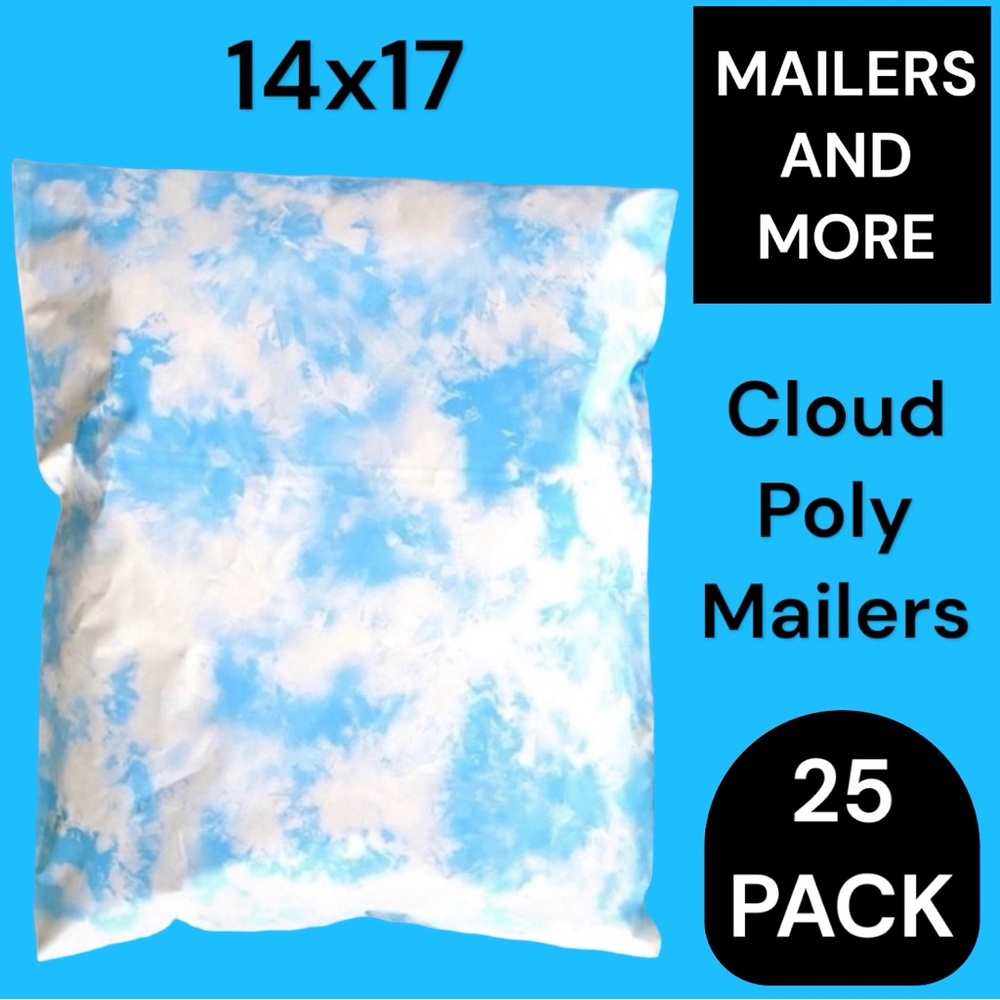 25 14X17 Poly Mailers Cloud Tye Dye ,Shipping Envelopes PRICE IS FIRM - Picture 2 of 11